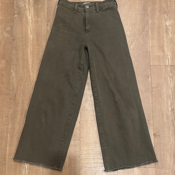 Olive green Sailor wide leg ankle universal thread - Picture 1 of 5